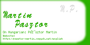 martin pasztor business card